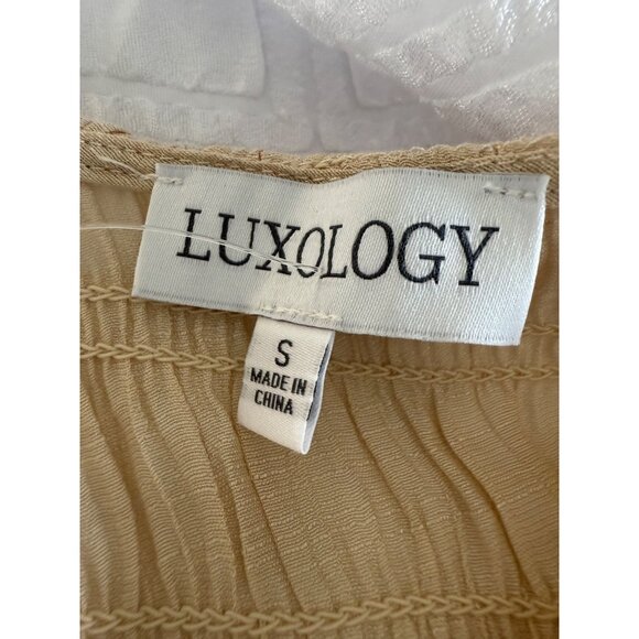 Luxology Sleeveless Smocked Bodice Long Dress S cottage core prairie coquette - Picture 4 of 12